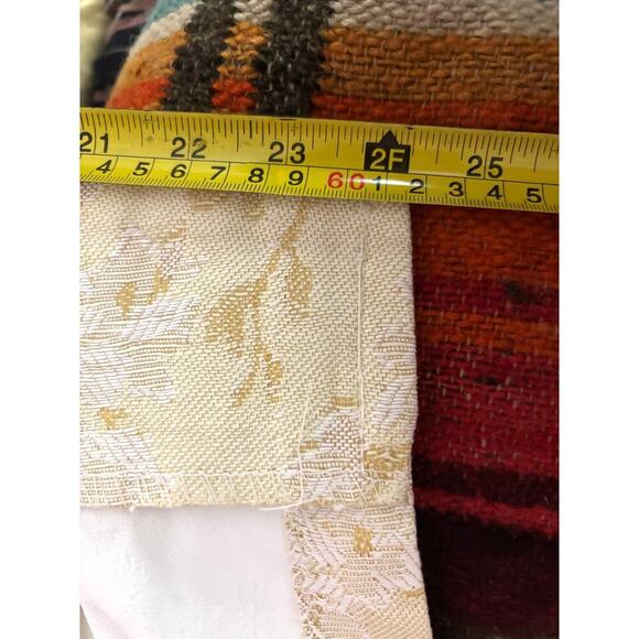 VTG 4 Panels Pinch Pleat Curtains Valance Blackout Soft Yellow Floral USA 24"x81 - Picture 6 of 11